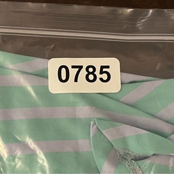 Art Point Lagenlook boxy asymmetrical green purple striped boat neck top Medium - Picture 9 of 9